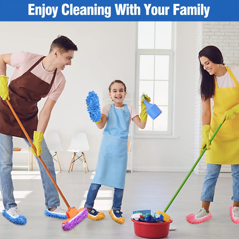 AIFUSI 10Pcs Mop Slippers for Floor Cleaning Washable Shoes Cover Soft Microfiber Dust Mops Mop Socks Reusable for Women Men Kids Foot Dust Hair Cleaners Sweeping House Office Bathroom Kitchen - Image 5
